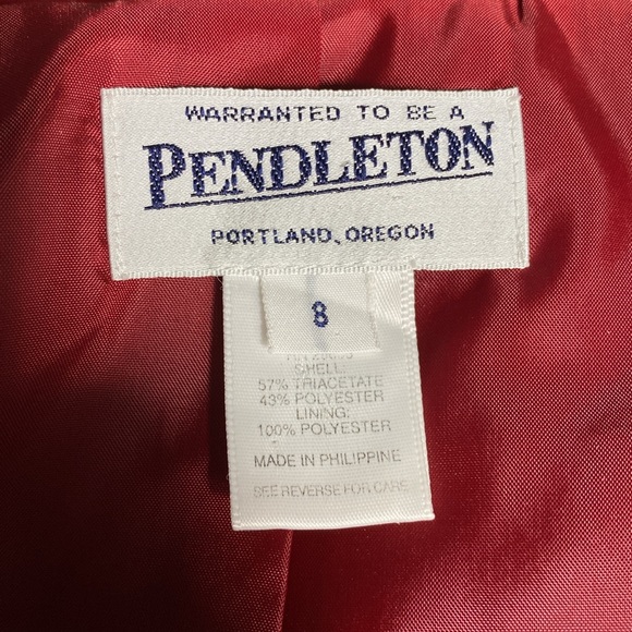 Vtg Pendleton red women‘s red blazer/jacket, shoulder pads, button down. Size 8 - Picture 8 of 14